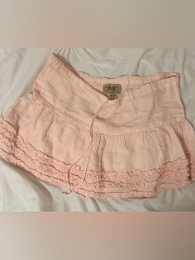 Juicy Couture Pale Pink Mini Skirt with Ruffle Trim